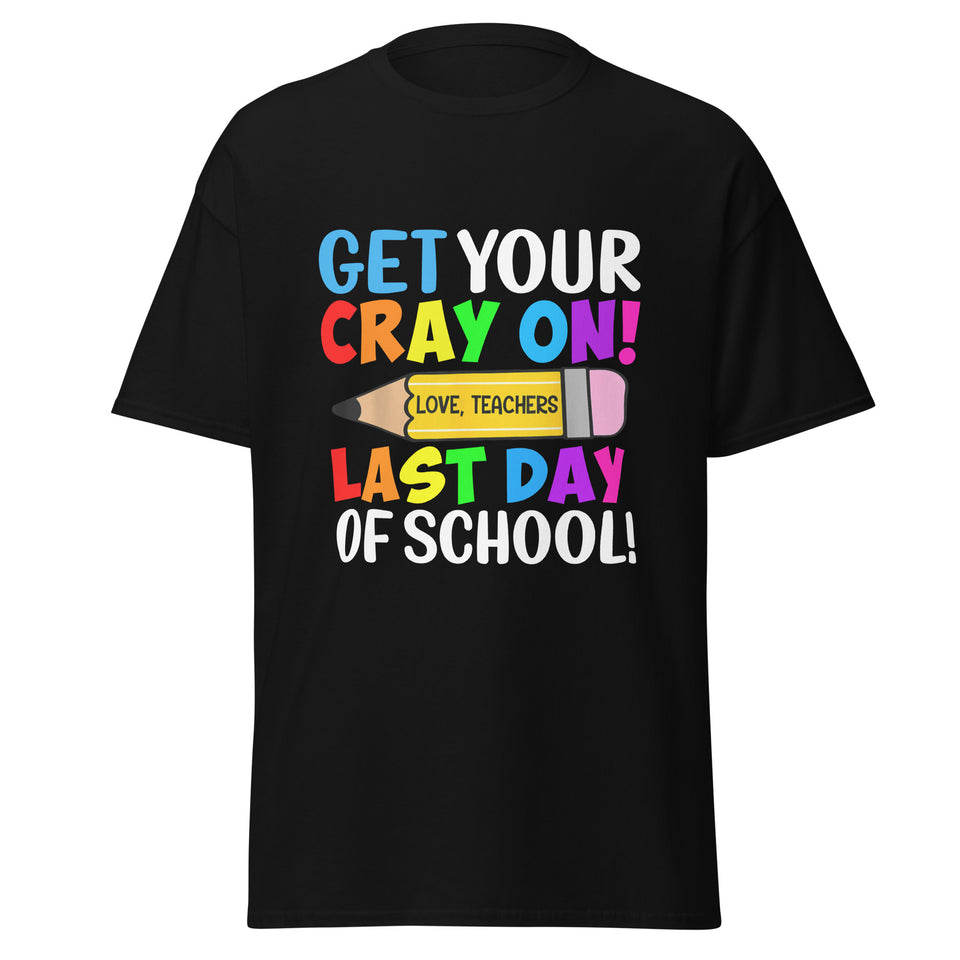 "Colorful Graphic End of Year T-Shirt for Students"
