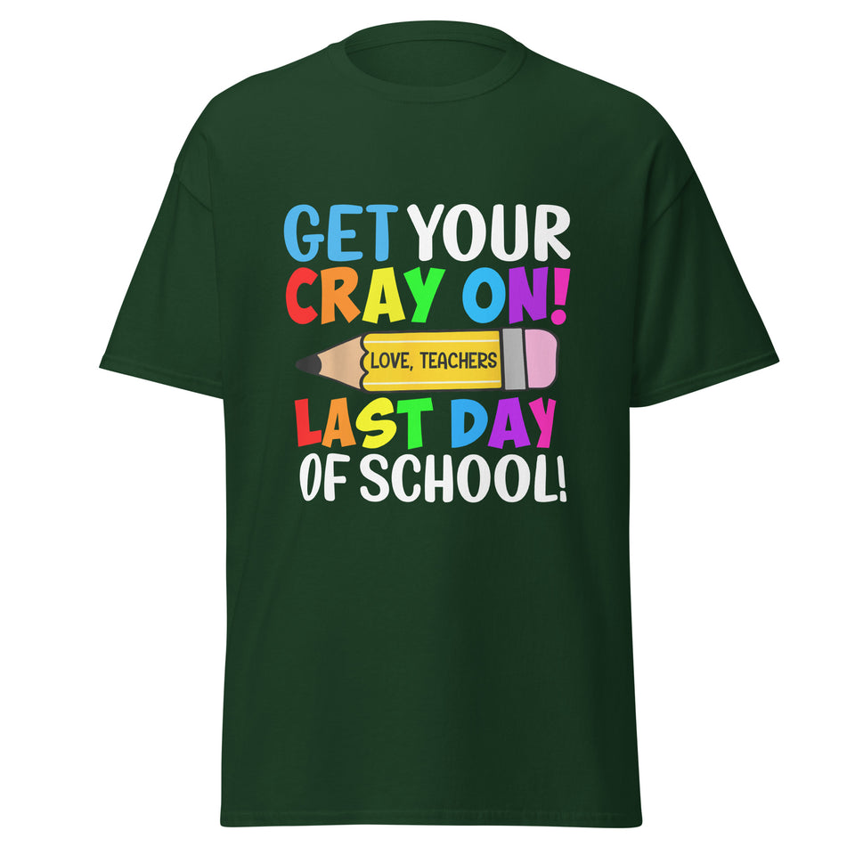 "Colorful Graphic End of Year T-Shirt for Students"
