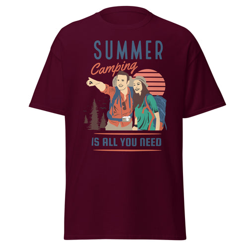 Get ready for your next adventure with our Summer Camping Adventure T-shirt! Ideal for hiking and outdoor enthusiasts, this shirt combines comfort and style. Perfect gift for nature lovers and explorers. 