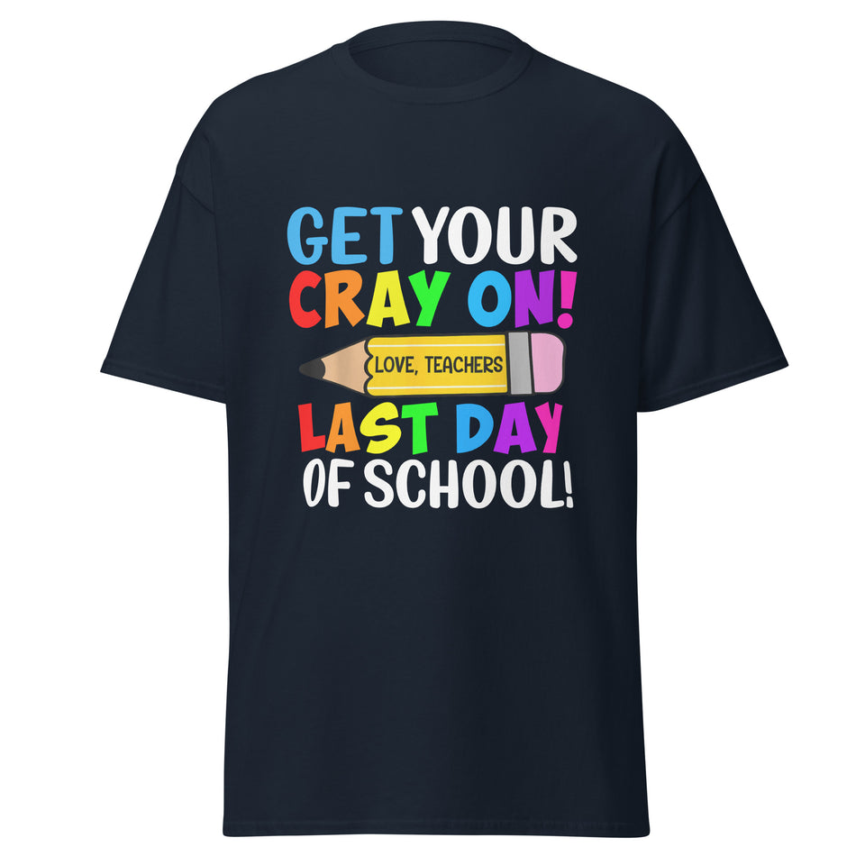 "Colorful Graphic End of Year T-Shirt for Students"
